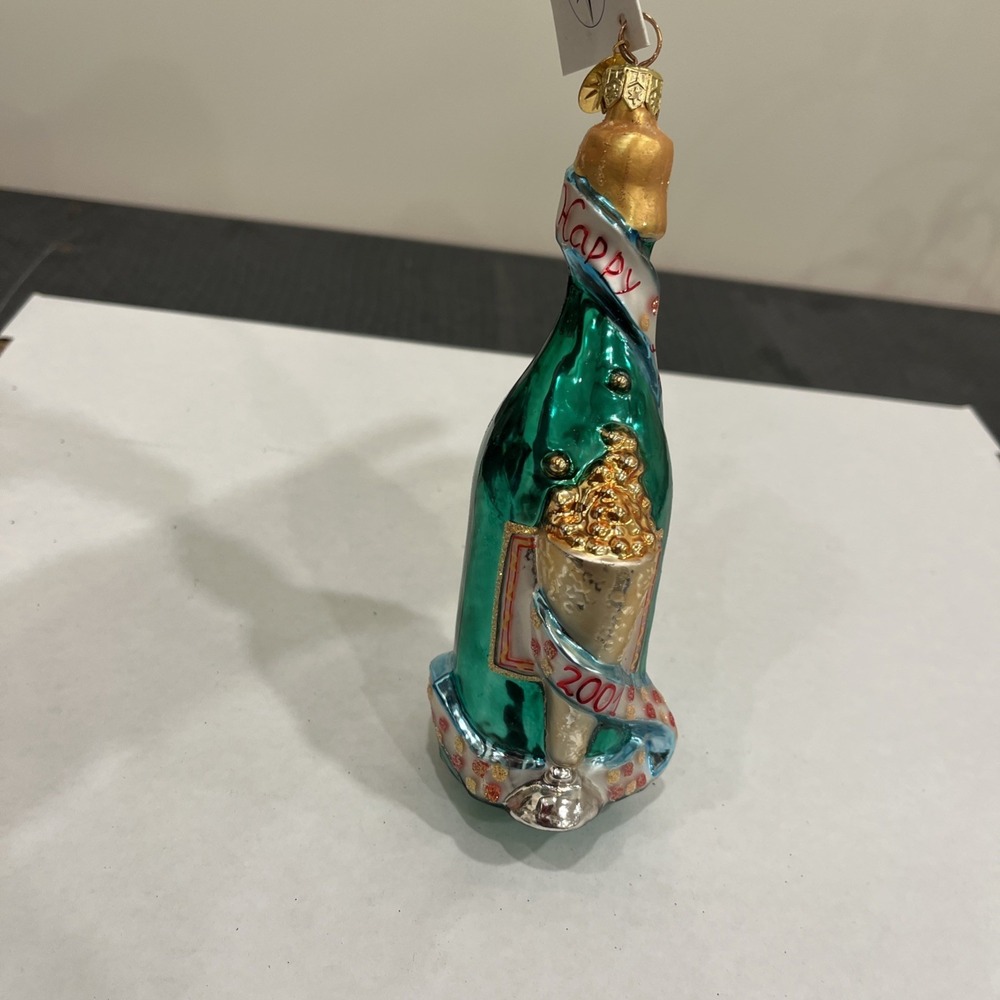 Christopher Radko 2001 Happy New Year CHAMPAGNE Christmas Ornament ~ 7" New NOS